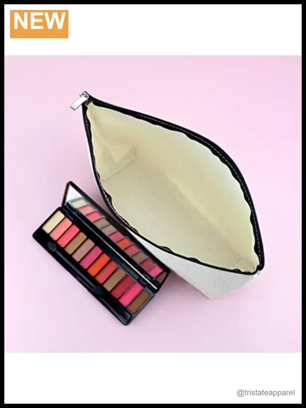 Beach Lover Cosmetic Bag Travel Makeup Pouch Cotton Linen